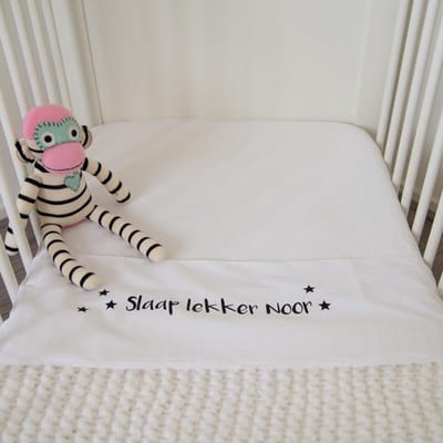 Ledikant laken naam - kinderlaken - babylaken - 100 x 150cm - katoen