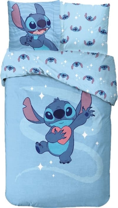 Disney - Lilo & Stitch - Dekbedovertrek - 140 x 200 cm. - Eenpersoons - 100% Katoen - Blauw