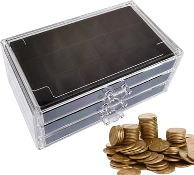 Verzamelbox Stenen - Edelsteen Opberger - Collecties Sorteren - 54 Transparante Vakken - ca. 23.7 cm - Zwart