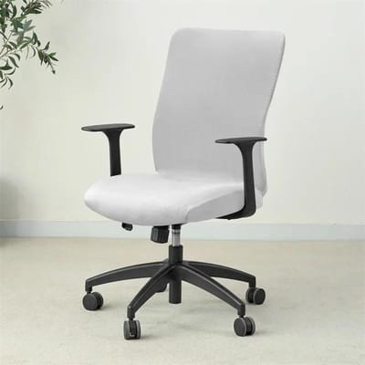 1 ST Fluweel Kantoorstoelhoes Effen Kleur Stretch Gaming Computer Fauteuilhoes Anti-vuil Draaibaar Bureau Stoelhoes gray
