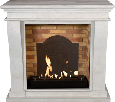 Xaralyn Bio-ethanol haard - Kreta-Mini BME-SWU - wit natuursteen - 3 KW verwarming - haardombouw inclusief inbouwhaard - schouw