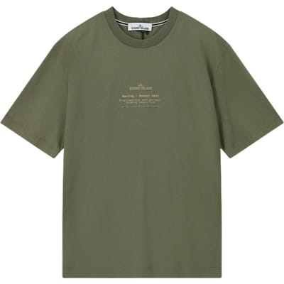 Stone Island Logo Print Losse Pasvorm Ronde Hals Korte Mouwen T-shirt Unisex tops L1S152100001S0285V005G M gray