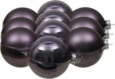 12x stuks kerstversiering kerstballen lila paars van glas - 10 cm - mat/glans - Kerstboomversiering