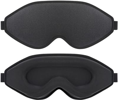 Slaapmasker voor zijslapers, 100% lichtblokkerend 3D-slaapmasker, unisex, zacht en comfortabel, verstelbare bandjes, ideaal voor op reis en in het vliegtuig, zwart.