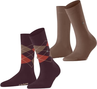 Burlington Everyday 2-Pack gedessineerd katoen multipack sokken dames roze - maat 36-41