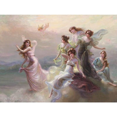 Volledige Ronde DIY Diamantborduurwerk Engelen 5D Diamantschilderij Strass Mozaïek Huisdecoratie 20X30CM beige