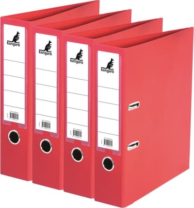 Ringband map/ordners 2 gaats A4 - 4x - rood - 31 x 28 x 7 cm - Documenten/papieren opbergen - Kantoorartikelen