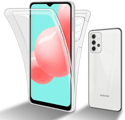 Cadorabo Hoesje geschikt voor Samsung Galaxy A32 4G in TRANSPARANT - 360° Full Body Case Cover Beschermhoes Voor- en achterbescherming, all-round bescherming met displaybescherming