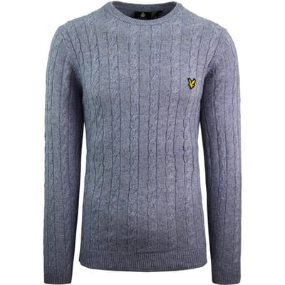 Lyle & Scott Snoergebreide Heren Blauwe Trui