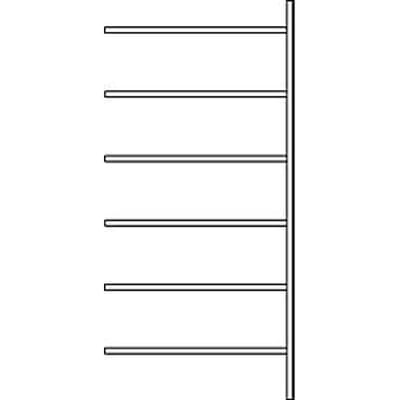 Aanbouwstelling R 3000, 6 legborden, B 1025 mm x D 400 mm, legborden gelakt