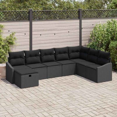 vidaXL - Bankstel - 8 - st - poly - rattan