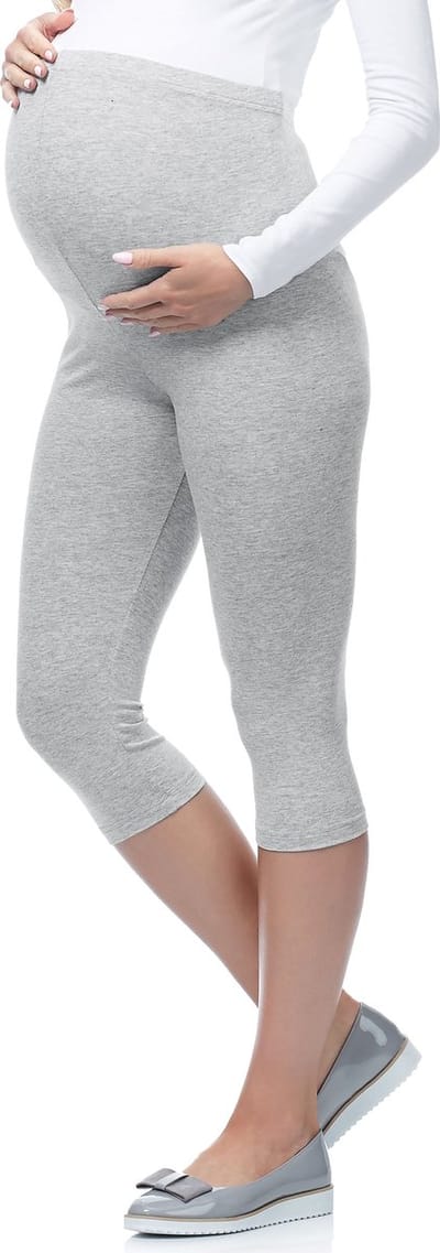 Be Mammy Dames Leggings - Zwangerschapskleding - Capri - Viscose - BE-Leggings-03 - Melee - M