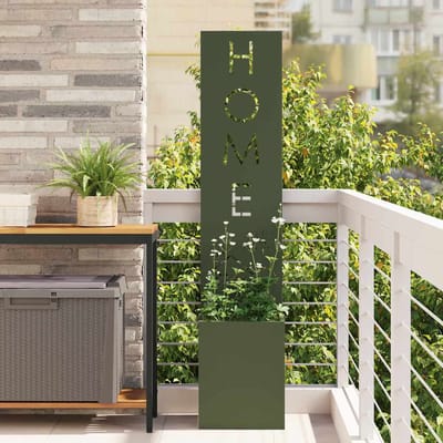 vidaXL - Tuin - Privacy - Scherm - Fretwerk - Olijfgroen - 32 - x - 32 - x - 150 - cm