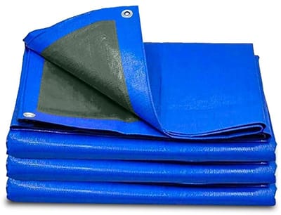 Dailygoods - Blauw-Groen Dekzeil 2,7 m x 3,5 m - Lichtgewicht PE Kunststof Waterbestendig