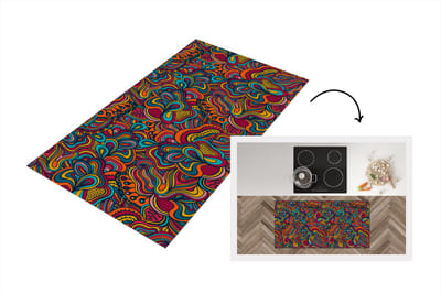 Keukenloper - Loper keuken - Boho - Patronen - Abstract - Flora - 120x60 cm - Keukenloper vinyl