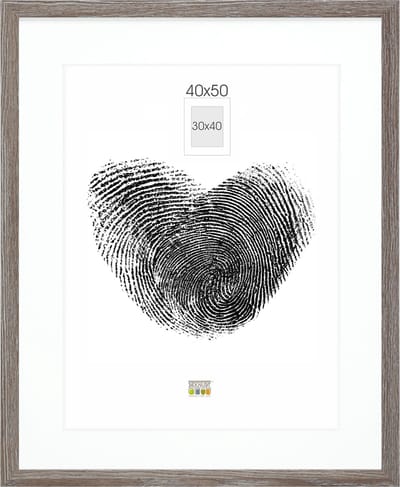 Deknudt Frames fotolijst - grijs met passe-partout - 30x40 / 40x50 cm