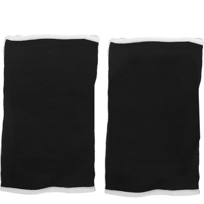 Unisex Elastische Kniebeschermer Wrap Beschermer Steunband (Zwart) white