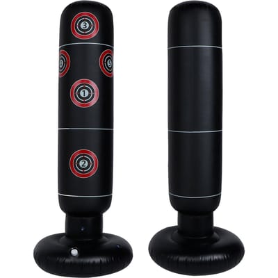 160cm Opblaasbare Bokszak Bokspaal Zandzak Kinderen Training Oefeninstrument black