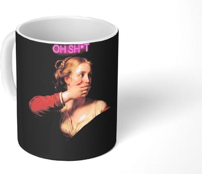 Mok - Koffiemok - Quote - Neon - vrouw - Mokken - 350 ML - Beker - Koffiemokken - Theemok - Mok met Tekst