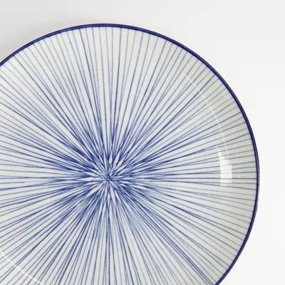 Dinerbord - Nippon Blue / bamboe (lijnen) - Tokyo Design Studio