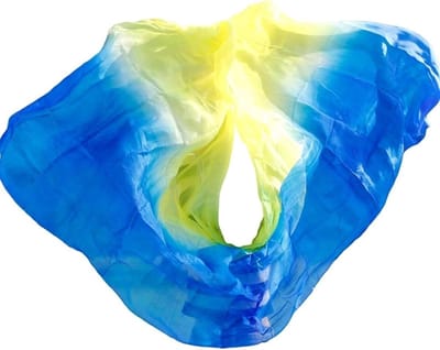 Zijden Sjaal - Dans Sluier - Dans Optreden - Handgeverfd Ontwerp - 270x114cm - Kleurrijk