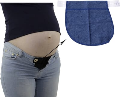 Cabantis® Zwangerschapsbroekverbreder – Broekverbreder & Buikband Riem – Verstelbare Extender voor Zwangerschap – Comfort & Ruimte - Donkerblauw (Jeans)