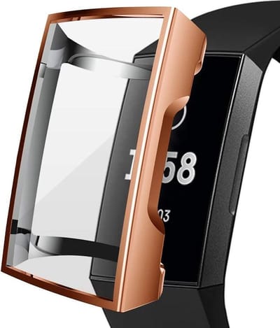 YPCd® FitBit Charge 3 Siliconen Case - Rosé Goud - 360 bescherming