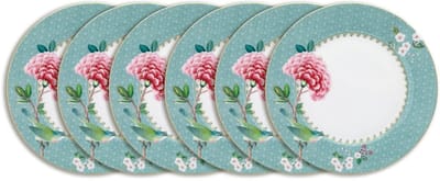 Pip Studio Blushing Birds Borden - Ontbijtborden - Bordenset - Servies set van 6 - 21cm