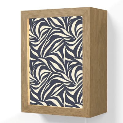 Wandlamp 15x20 cm - Oplaadbaar - Bladvormen - Blauw - Patroon - Wit - Wandlampen binnen woonkamer - Slaapkamer lamp met kabel - Decoratieve nachtlamp - Vloerlamp snoer