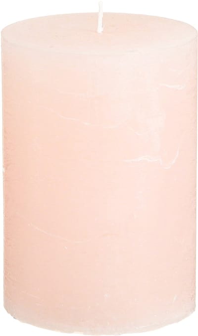 Roze pilaarkaarsen, lichtroze, effen, 70x100mm, set van 4, paaskaars,