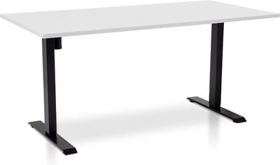 Zit-sta bureau elektrisch verstelbaar - MRC EASY | 160 x 80 cm | inclusief stekkerdoos en kabelklemmen | frame zwart - blad wit
