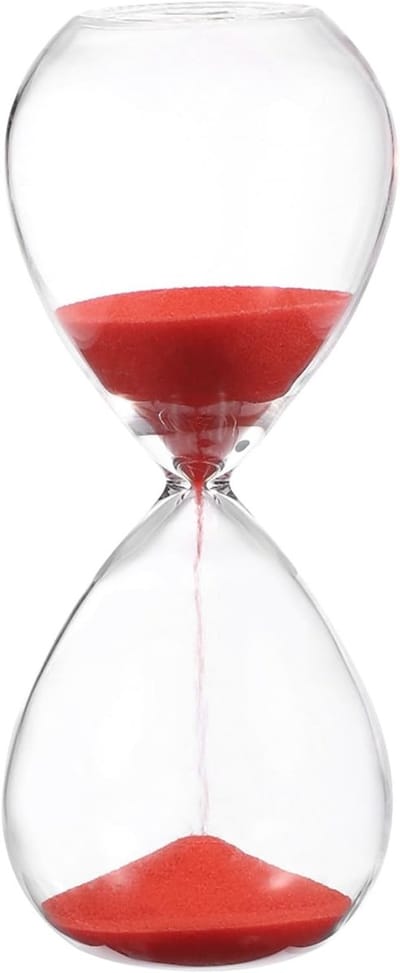Zandtimer van 5 minuten, perfect voor woonkamer, thuiskantoor en restaurantdecoratie, rood uurglas met zandloperfunctie