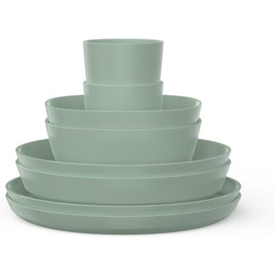 Mepal Promoset servies silueta 8-delig - Nordic sage - campingservies - buitenservies