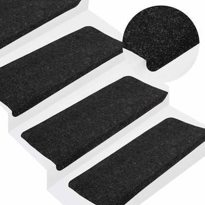 vidaXL - Trapmatten - zelfklevend - 15 - st - 65x24,5x3,5 - cm - antracietkleurig