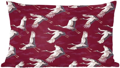 Sierkussens - Kussentjes Woonkamer - 60x40 cm - Kraanvogels - Klassiek - Bordeaux