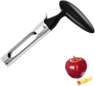 Appelboor - Fruitboor - RVS - Fruit- en groenteboor - Kernverwijderaar - Geschikt voor het verwijderen van de kern uit groenten en fruit - Zwart - 11*9,5*2,2 cm