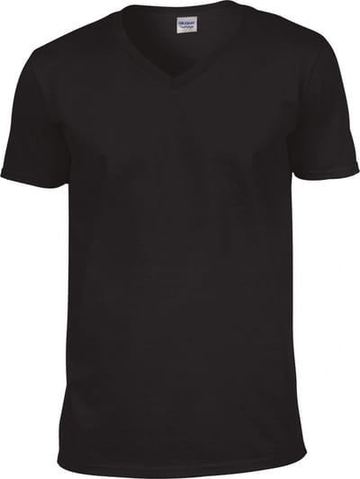 Gildan Softstyle Euro Fit Adult V-neck T-shirt GI64V00 - Black - M