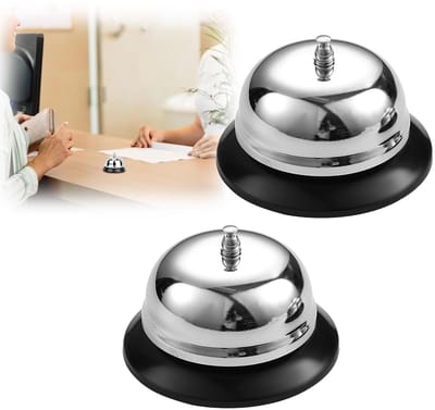 Dailygoods- Bedieningsbel Verchroomd - Set van 2 - Antislipvoet