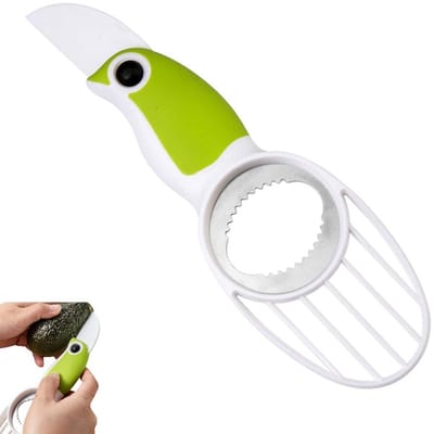 1 stuk - avocadotool - 3‑in‑1 avocadomes - avocado snijder - avocado ontsteeker - roestvrijstalen avocadotool - inklapbaar avocadomes - groeneer - gonomische avocadotool