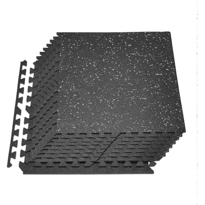 Puzzel Oefenmat, 12 STuks Fitnessapparatuur Matten, 610 x 610 x 10 mm, Hoge Dichtheid EVA Schuimmatten Set, In elkaar grijpende Rubberen Zachte Tegels, Beschermend