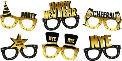 Folat - Brillen Papier - BlackGold HNY - 6 stuks