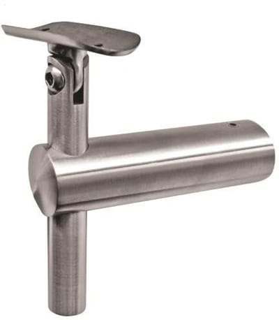 Sellon24 Leuninghouder roestvrij staal V4A AISI 316 geslepen 42,4 mm palen buiten leuning trap steun