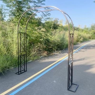 Rozenboog Metaal - Pergola Tuinboog - Klimplanten Ondersteunen - Stevige Gegalvaniseerde Pijp - 140 x 340 cm - Zwart