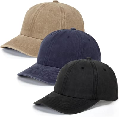 Verstelbare katoenen baseballcaps voor heren en dames - Set van 3, vintage stijl, trendy en comfortabel