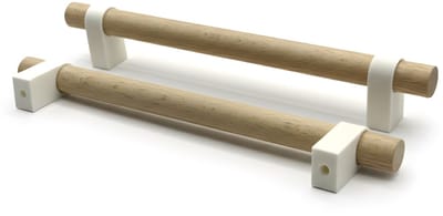 Home 3D® - Handgrepen Wit - 2 stuks - 160mm - Beukenhout - Gemaakt in Nederland - Inclusief Schroeven - Voor Keuken, Kast en Meubel
