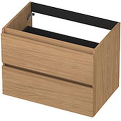 INK - Onderkast 2 Laden Greeploos met Houten Keerlijst - 700x450x520 Mm - Blank Eiken