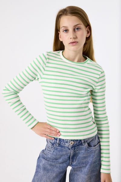 GARCIA Meisjes Effen T-shirt Groen Lange mouw