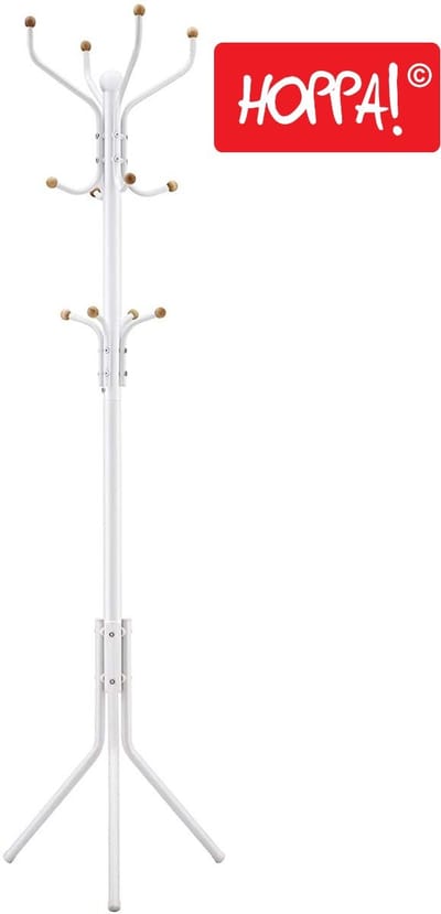 Hoppa! - Staande kapstok - 12 haken - wit - ijzer - 45 x 45 x 183 cm (B x D x H)