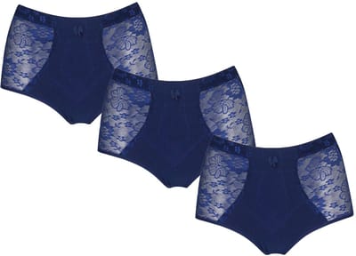 JC 3-Pack Licht corrigerende dames slips H201 Marine - maat M