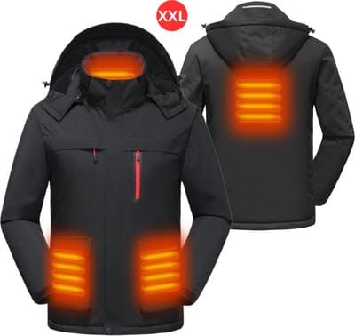 Nivard Jas Met Verwarming - Thermo Jas - Verwarmde Jas - Heating Jacket - Elektrische Kleding - Warm - Heren - Maat XXL - Zwart